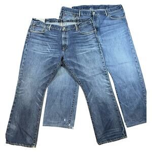 2 Piece Polo Ralph Lauren Jeans Men's 42x30 Blue Denim Straight Leg Dungarees